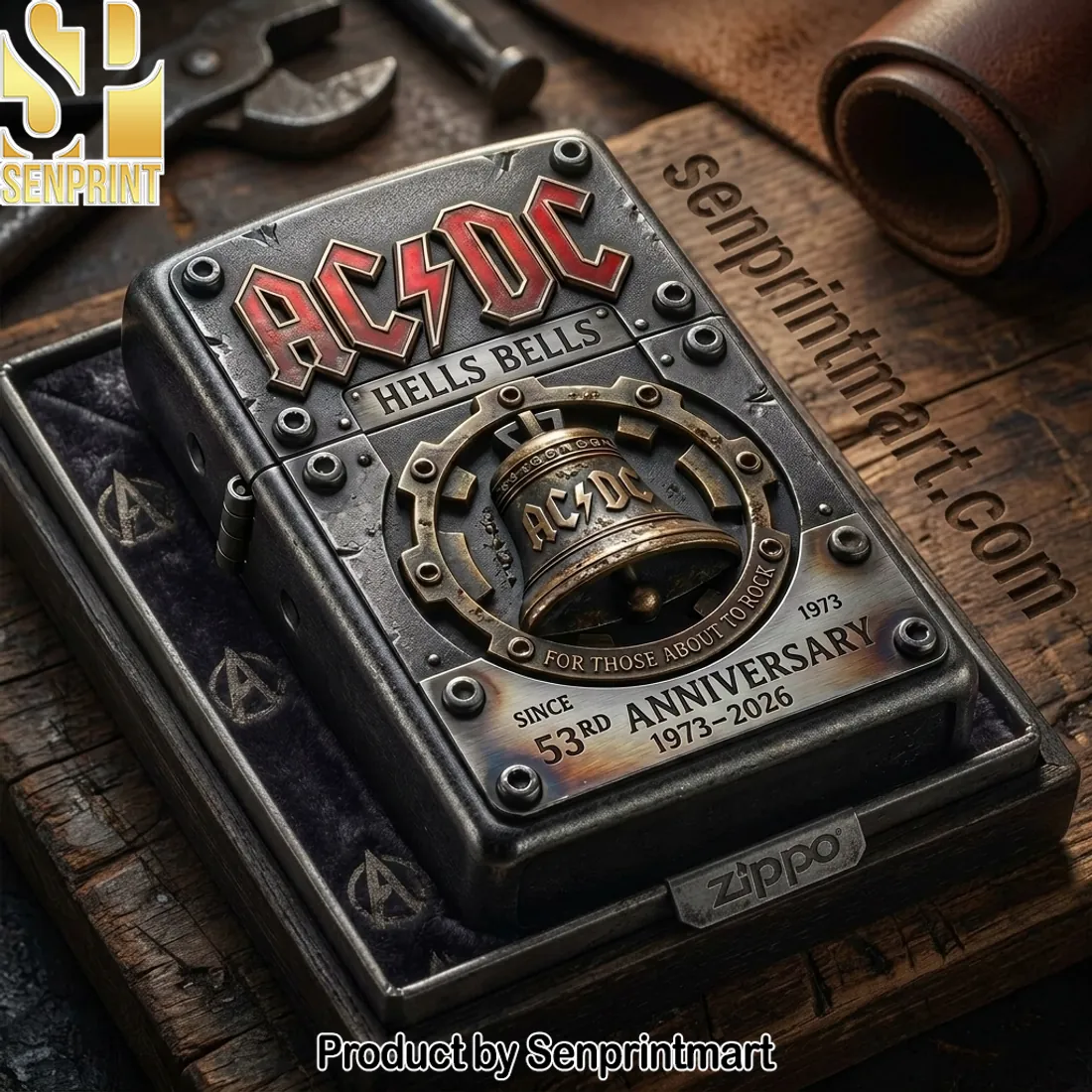AC/DC Hells Bells 53rd Anniversary Zippo Lighter Case
