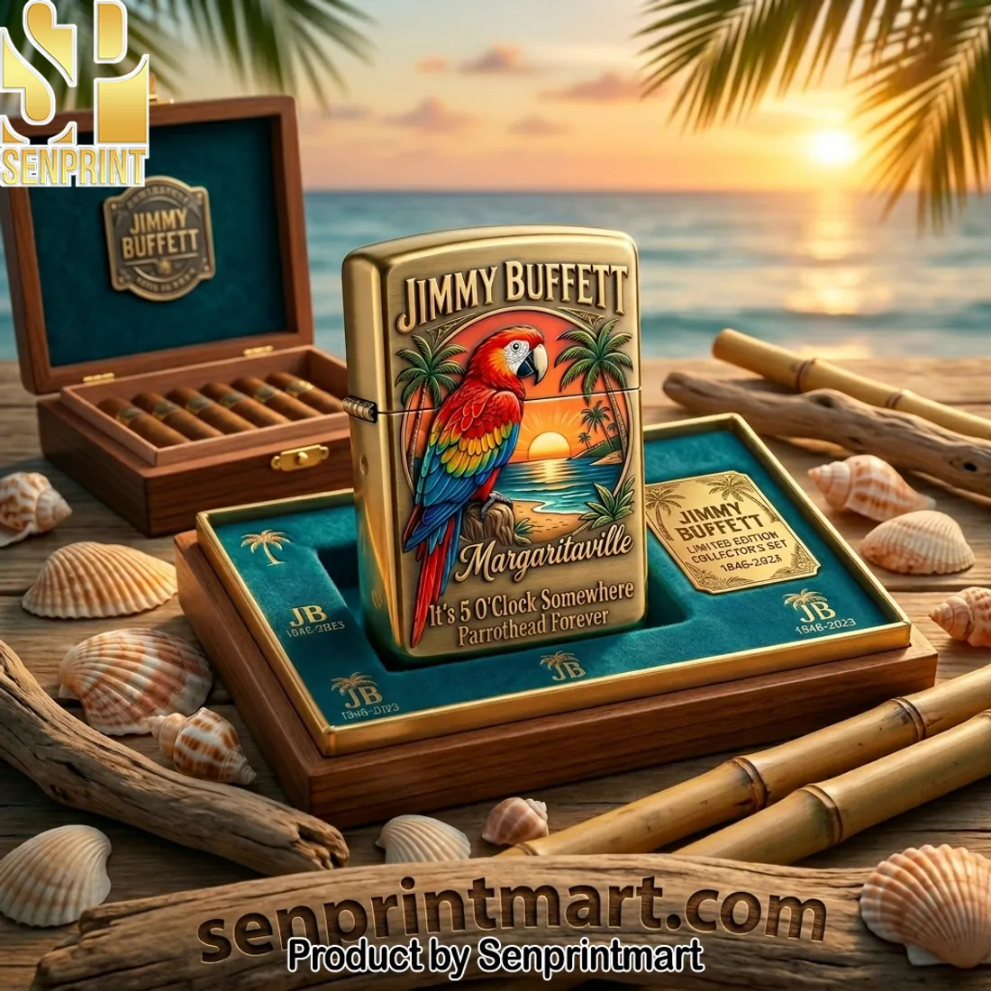 Jimmy Buffett Margaritaville Limited Edition 1946-2023 Lighter Case