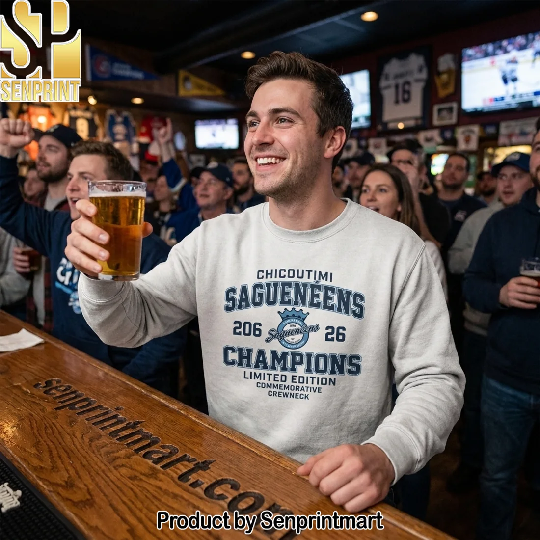 Chicoutimi Saguenéens 2026 QMJHL Champions Limited Edition Commemorative Crewneck Sweatshirt