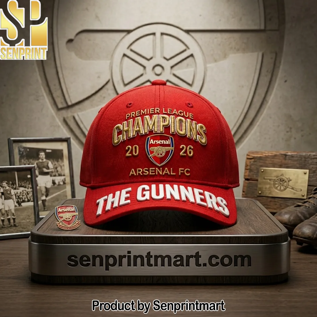 Arsenal FC Premier League Champions 2026 The Gunners Cap
