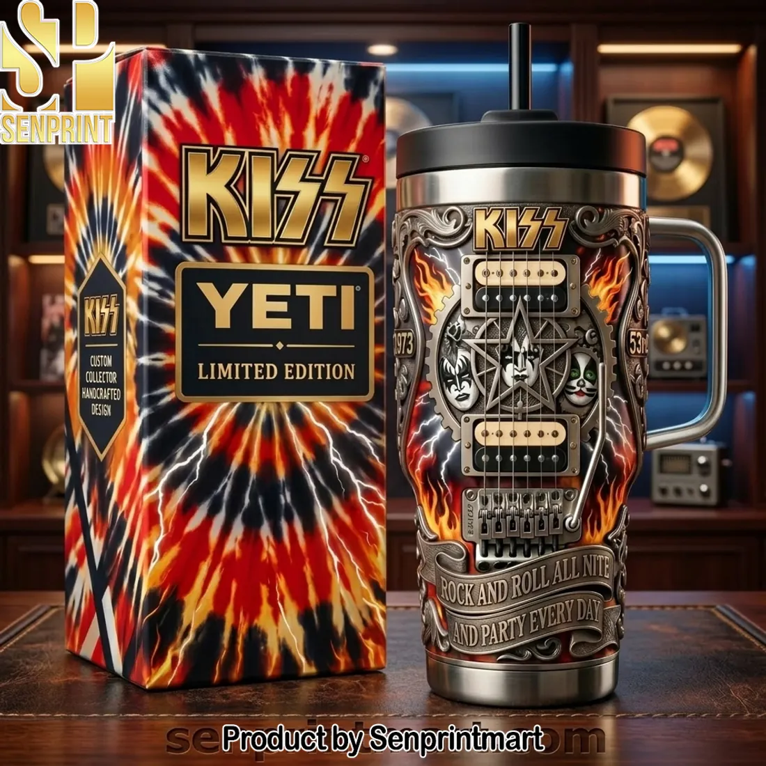 KISS 53rd Anniversary Limited Edition Rock and Roll Handled Tumbler