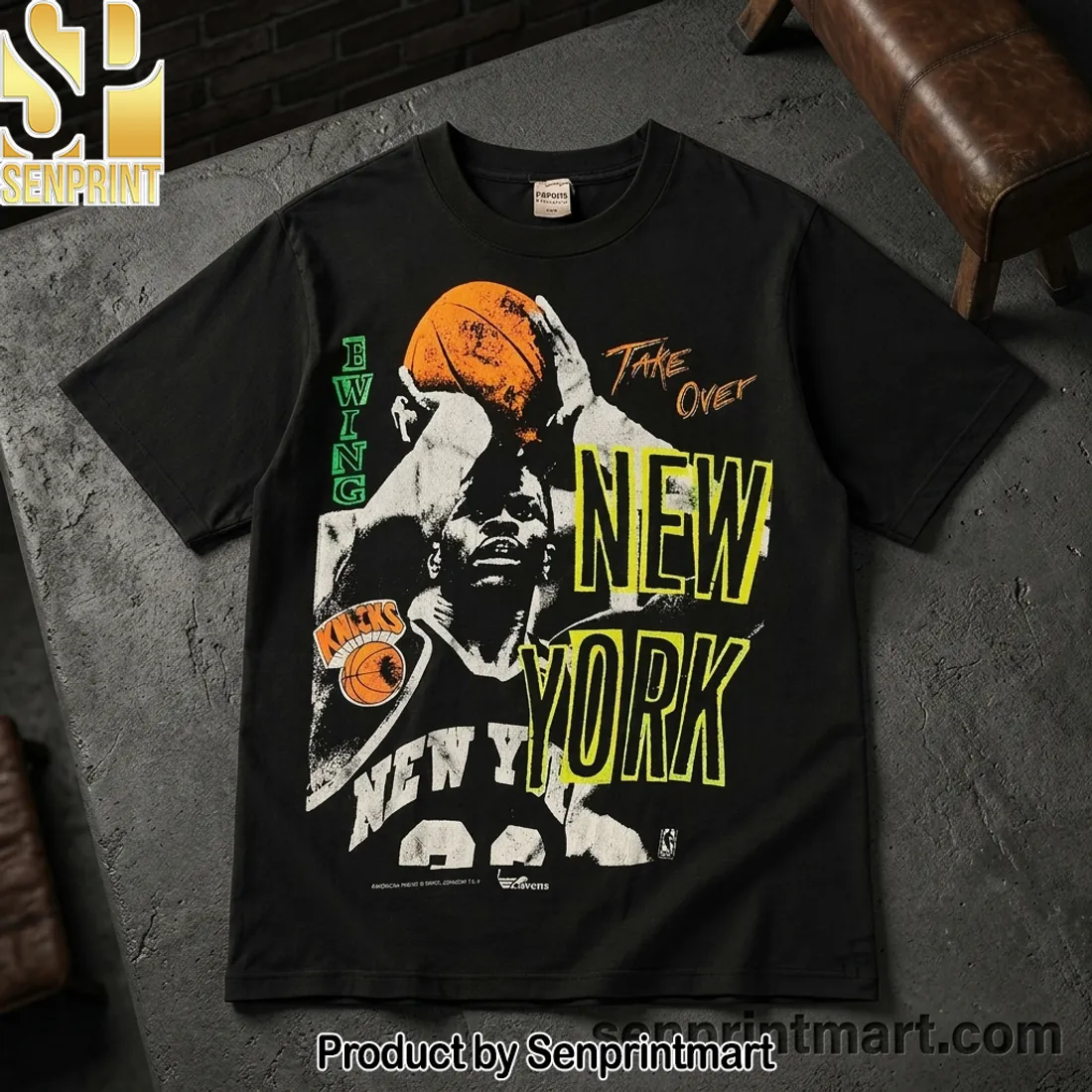 New York Knicks Patrick Ewing Vintage Take Over Graphic T-Shirt