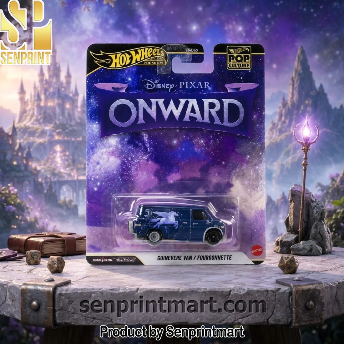 Disney Pixar Onward Guinevere Van Hot Wheels Pop Culture Real Riders Model Vehicle