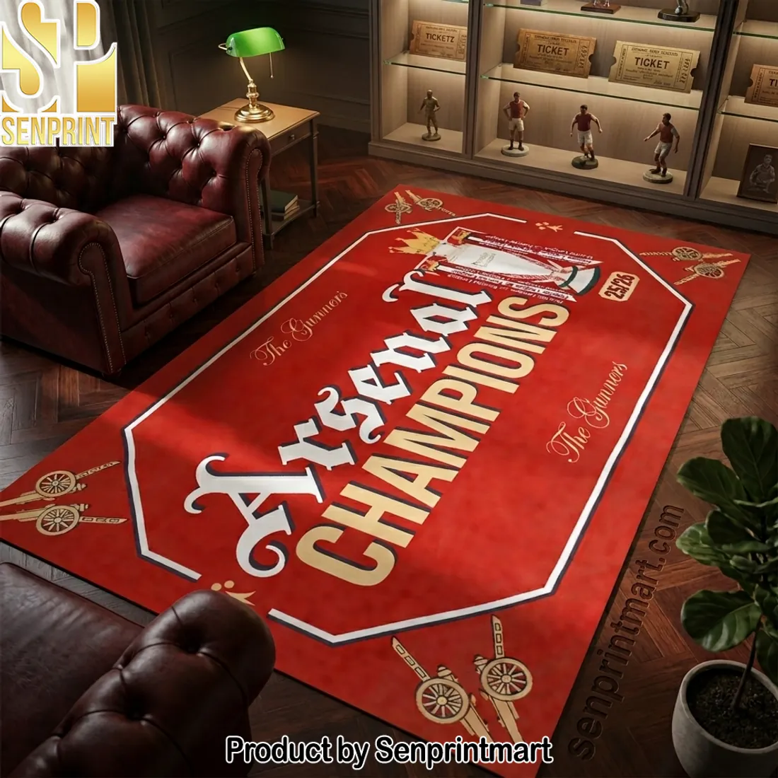 Arsenal Champions 25/26 Premier League Trophy Rug