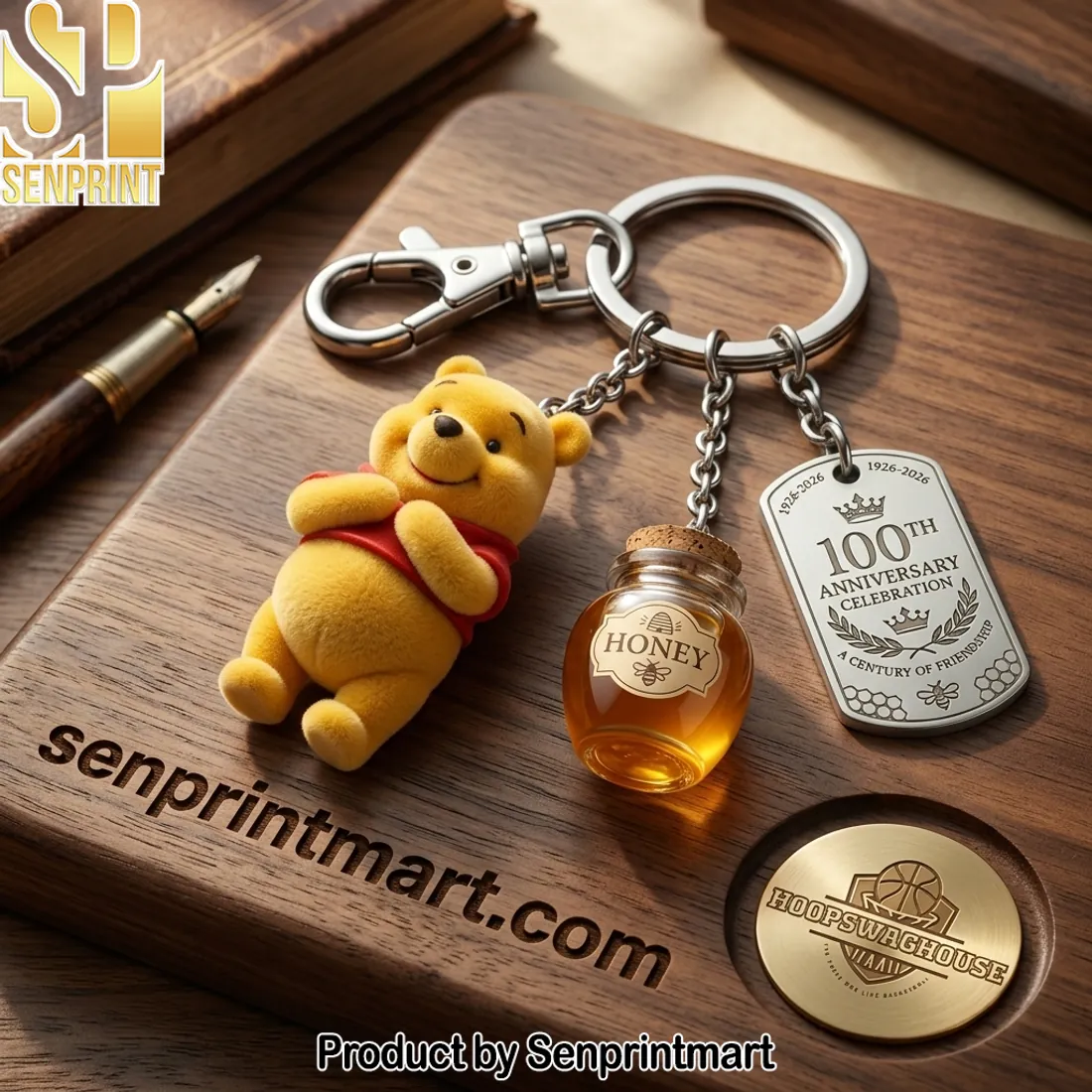 Winnie the Pooh 100th Anniversary 1926-2026 Honey Pot Keychain