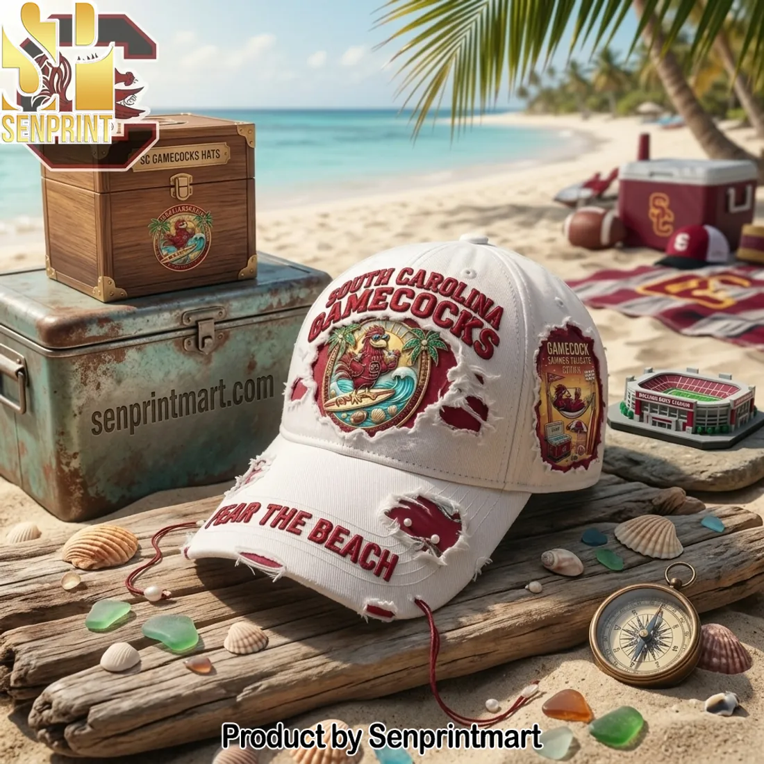 South Carolina Gamecocks Distressed “Fear The Beach” Cap