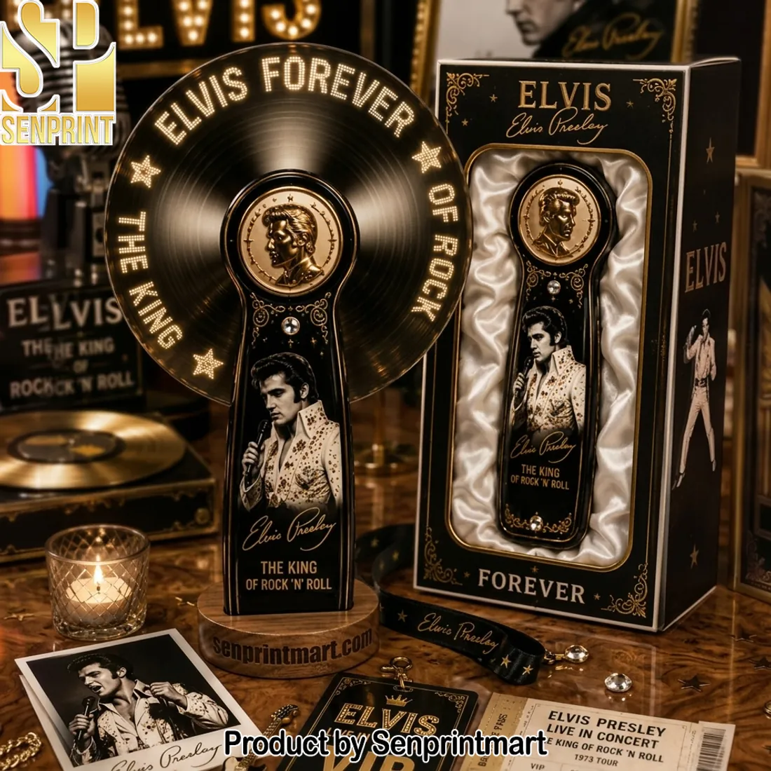 Elvis Forever LED Light-Up Collectible Hand Fan
