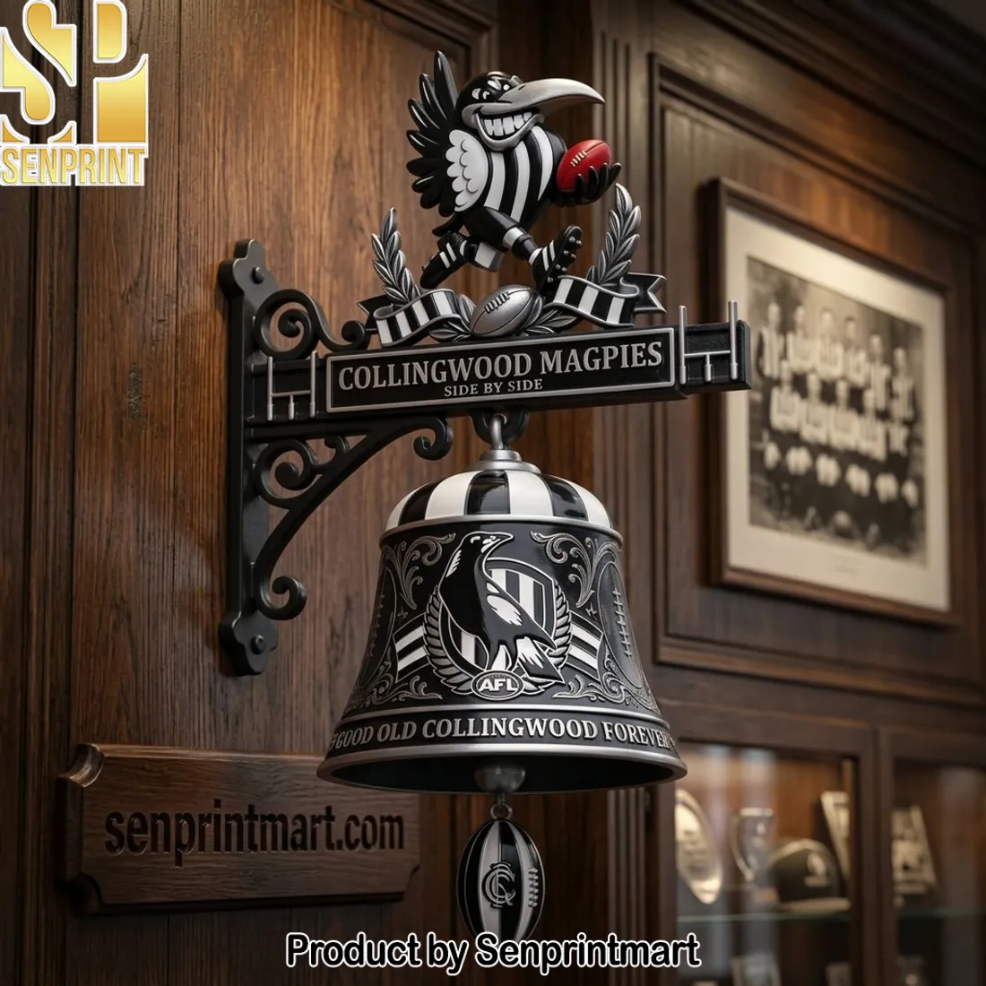 Collingwood Magpies AFL Side By Side Vintage Decorative Wall Bell