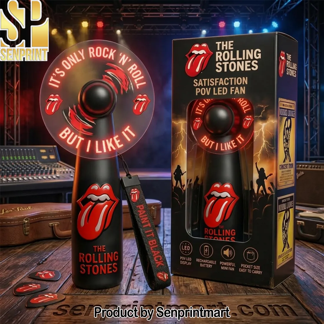 The Rolling Stones “It’s Only Rock ‘n’ Roll” LED Portable Hand Fan The Rolling Stones “It’s Only Rock ‘n’ Roll” LED Portable Hand Fan