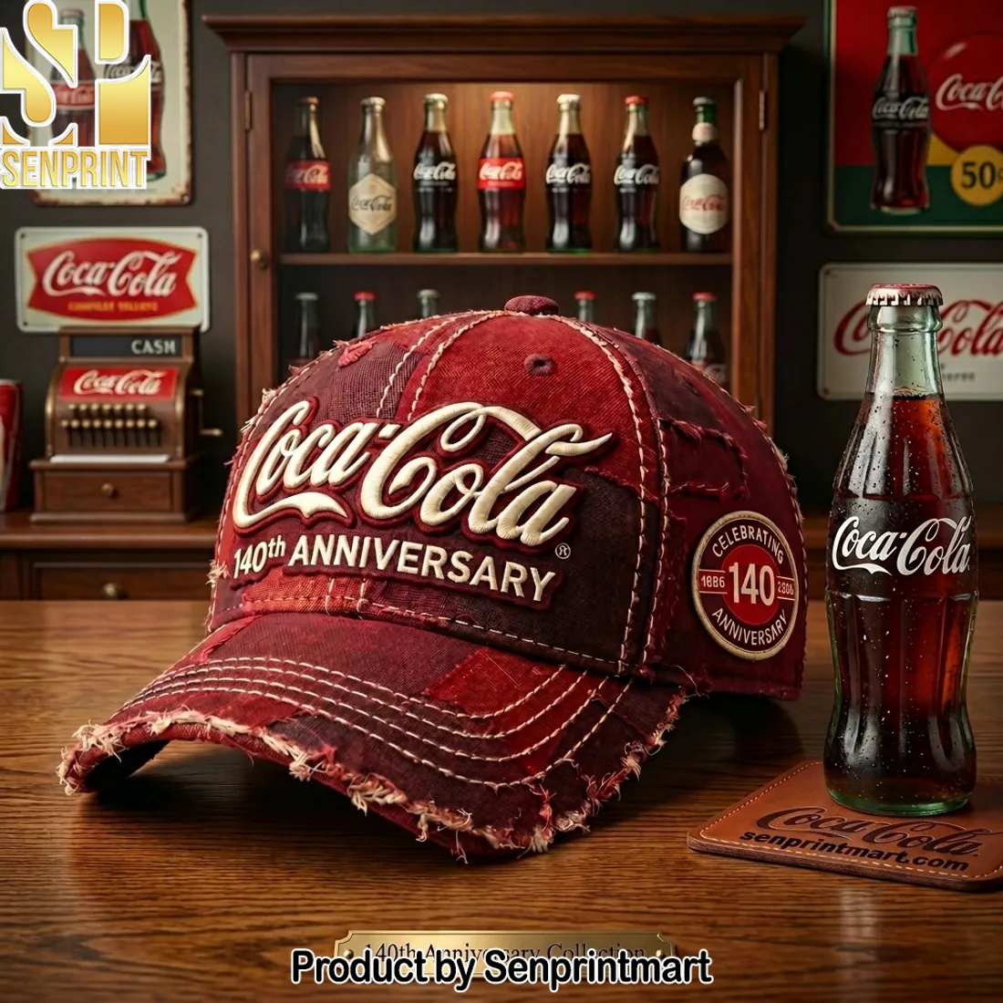 Coca-Cola 140th Anniversary Vintage Distressed Cap