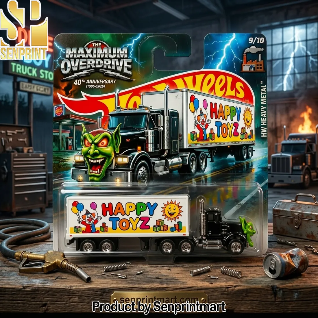 Hot Wheels Maximum Overdrive 40th Anniversary Green Goblin Happy Toyz Die-cast Truck