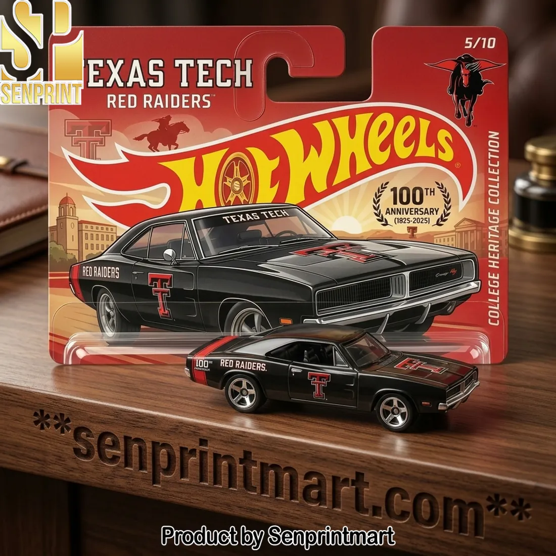 Hot Wheels Texas Tech Red Raiders 100th Anniversary Dodge Charger Die-Cast Car