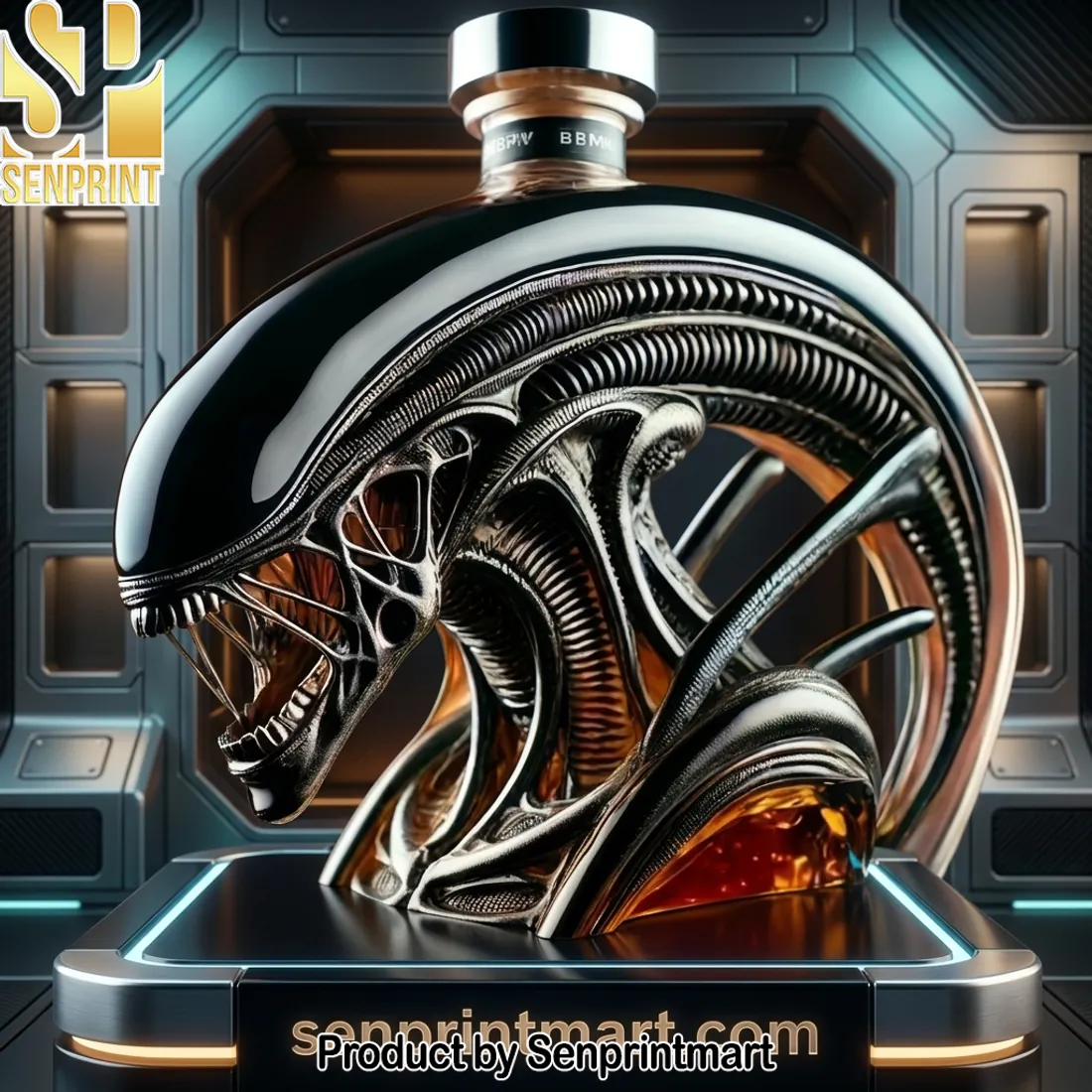 Alien Xenomorph Head Premium Whiskey Decanter