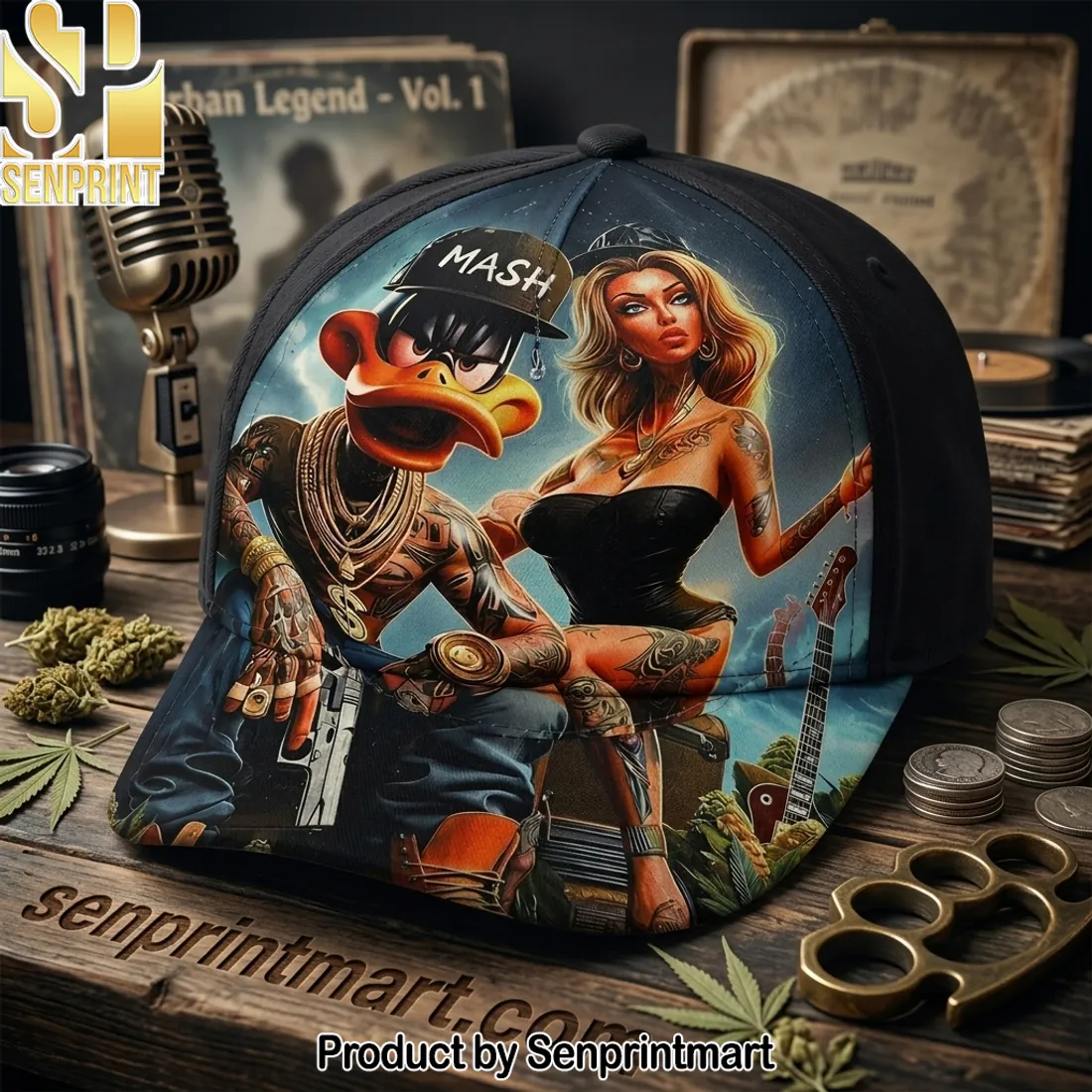 MASH Duck & Tattooed Woman Urban Streetwear Baseball Cap