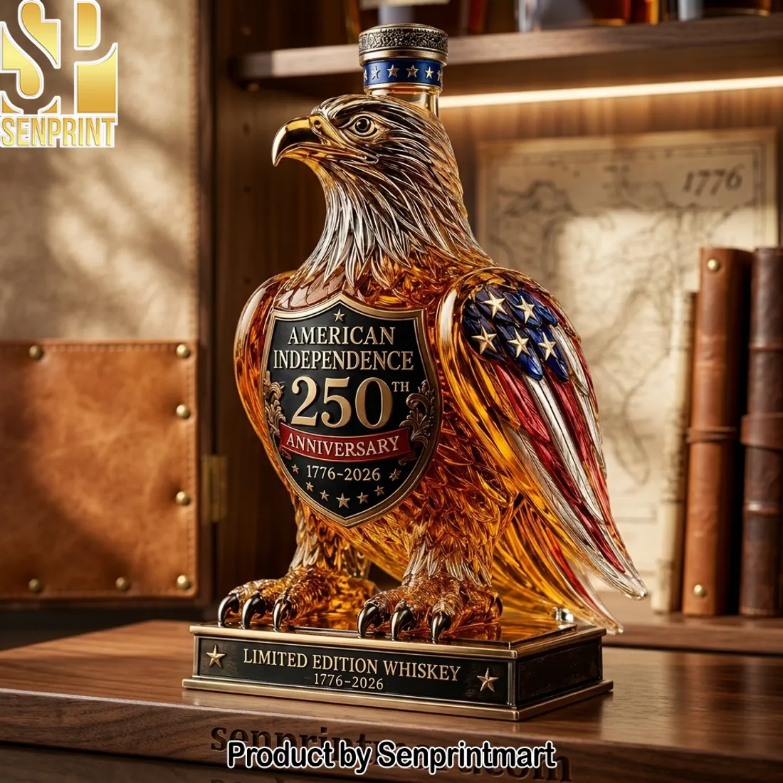American Independence 250th Anniversary Limited Edition Eagle Whiskey Bottle