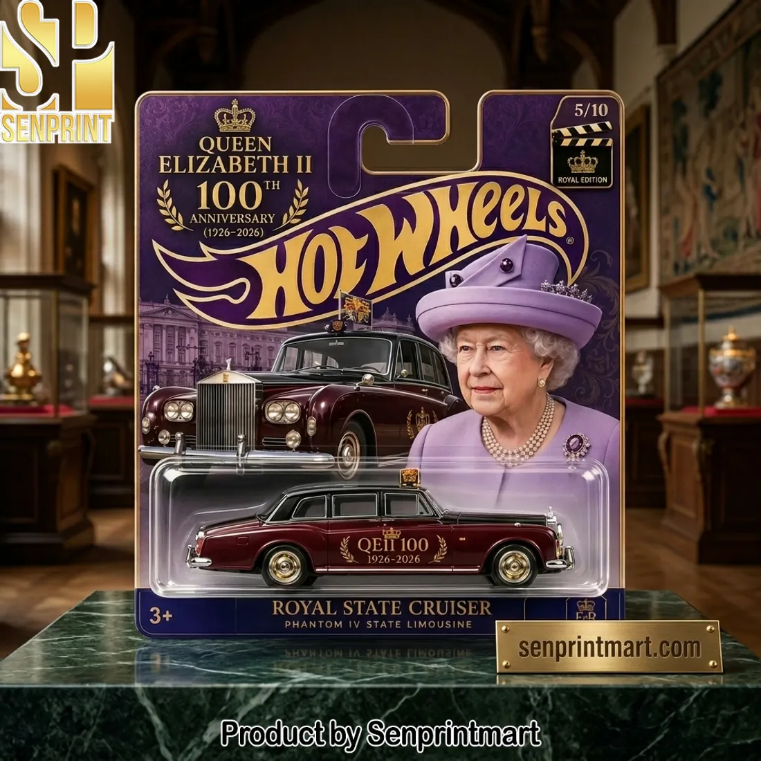 Hot Wheels Queen Elizabeth II 100th Anniversary Royal State Cruiser Die-Cast Car