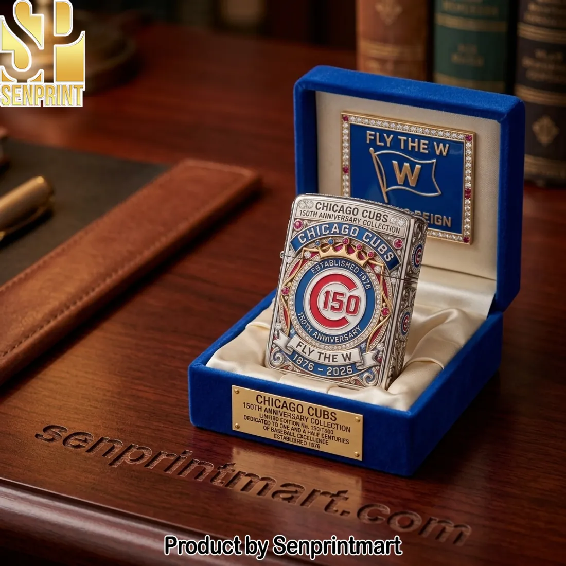 Chicago Cubs 150th Anniversary Fly The W Premium Lighter Case