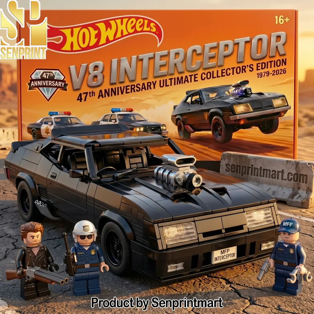 Hot Wheels Mad Max V8 Interceptor 47th Anniversary Ultimate Collector Building Brick Set
