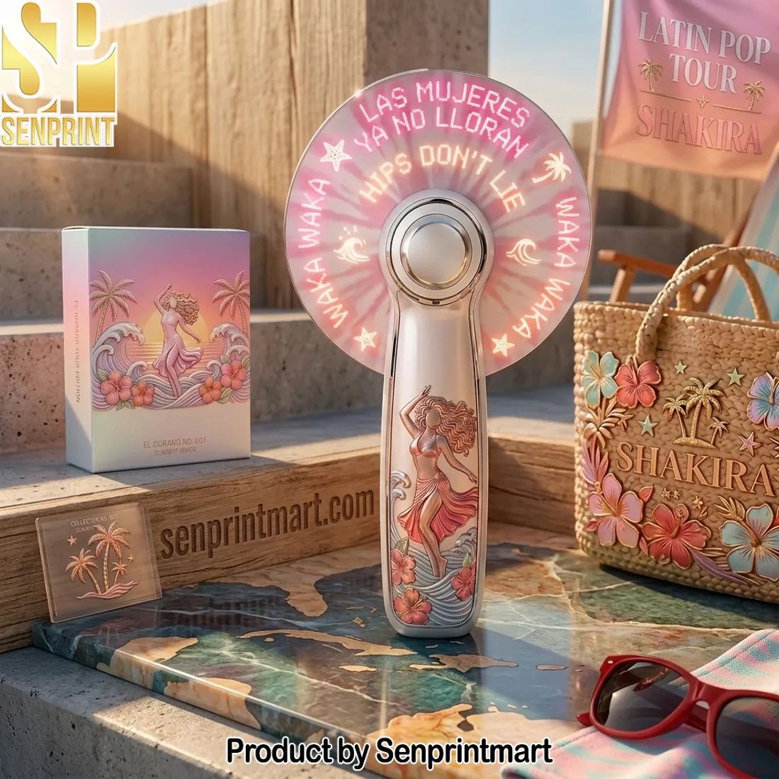 Shakira Latin Pop Tour “El Dorado” Light-Up Handheld Fan