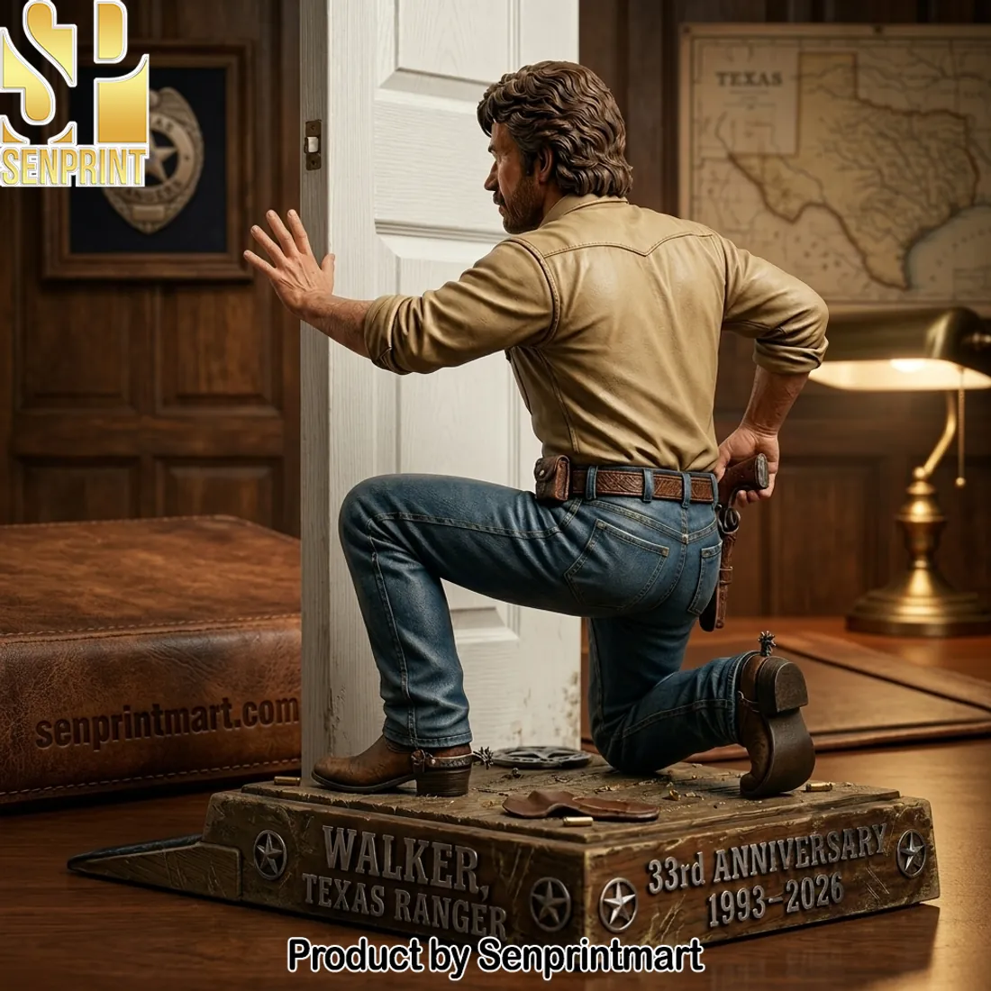 Walker, Texas Ranger 33rd Anniversary Chuck Norris Collectible Doorstop