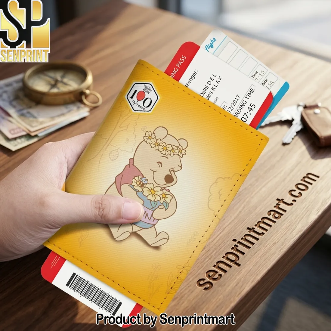 Winnie the Pooh 100 Years Anniversary Leather Passport Cover