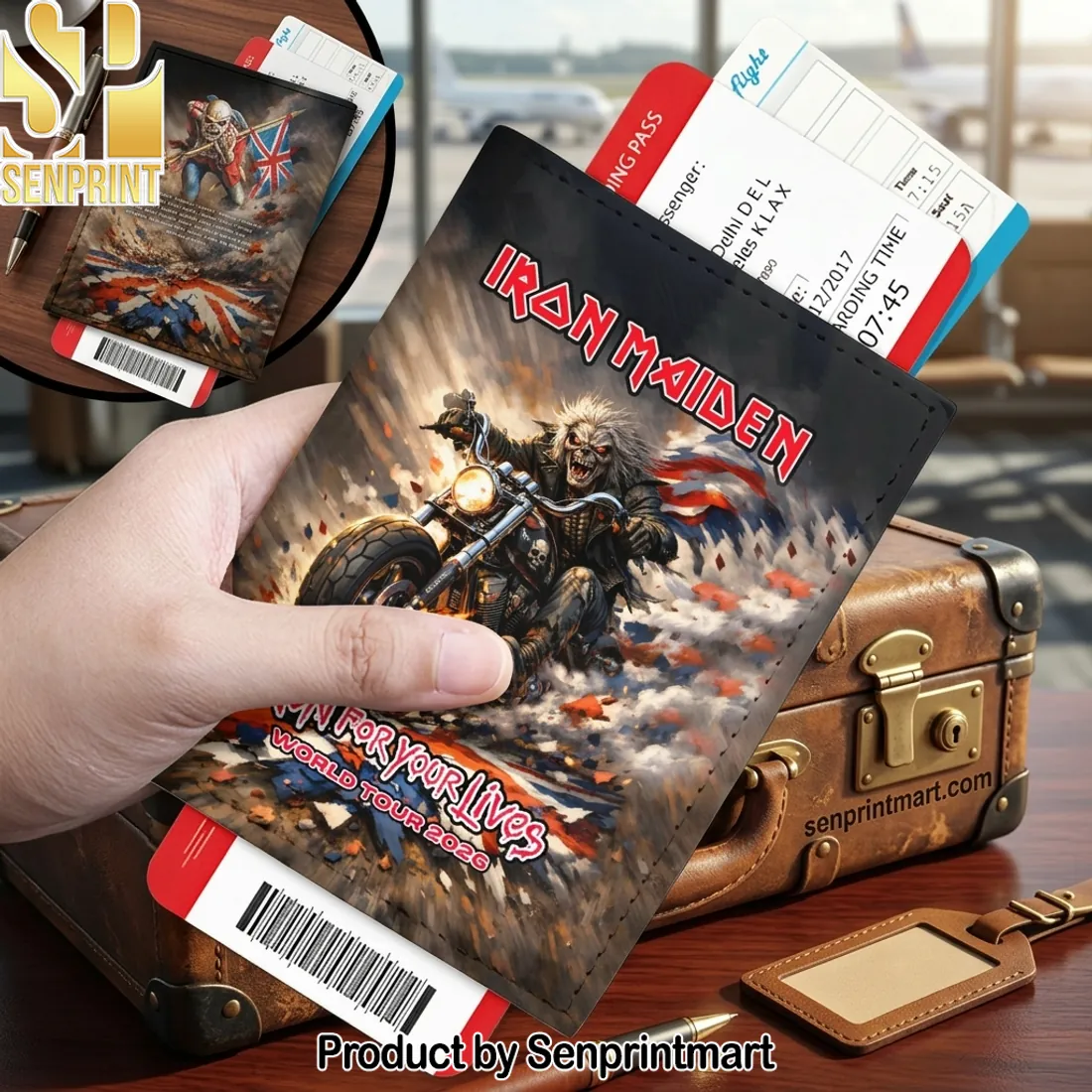 Iron Maiden Run For Your Lives World Tour 2026 Biker Eddie Passport Cover