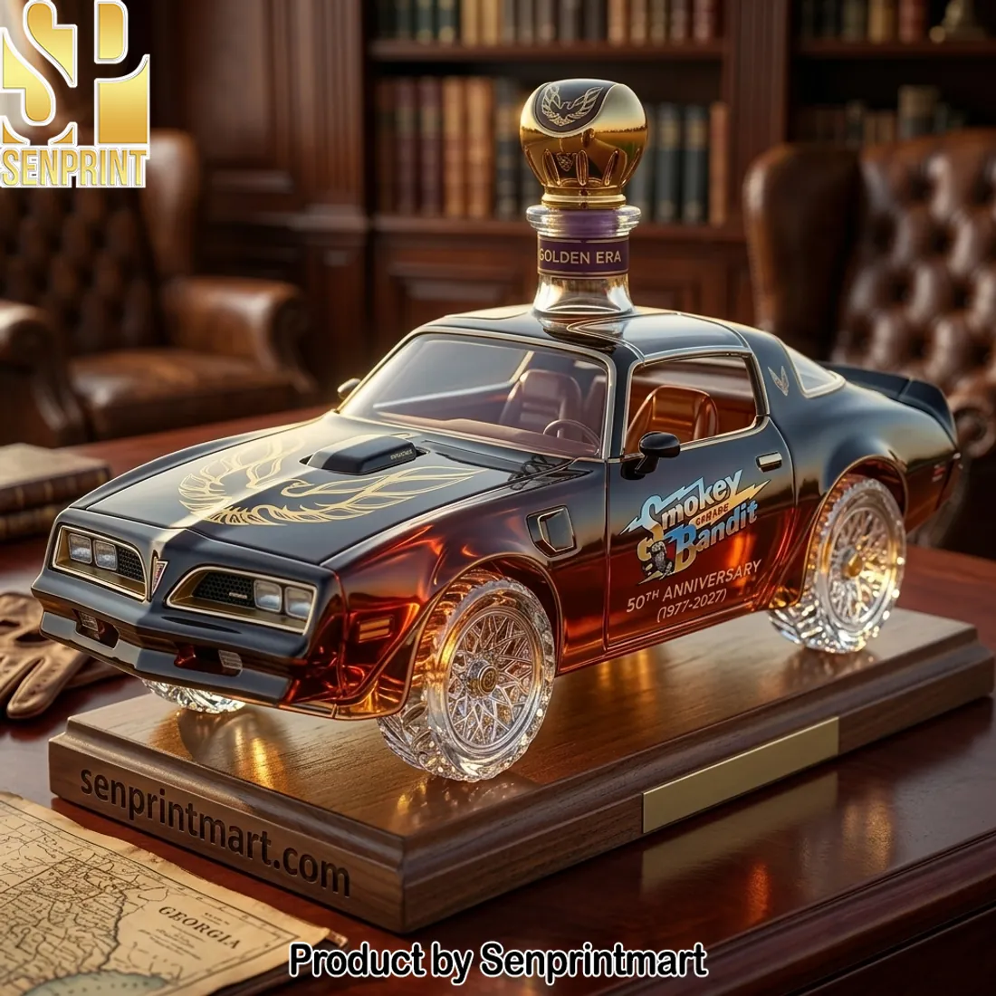 Smokey and the Bandit 50th Anniversary Golden Era Luxury Car Whiskey Decanter