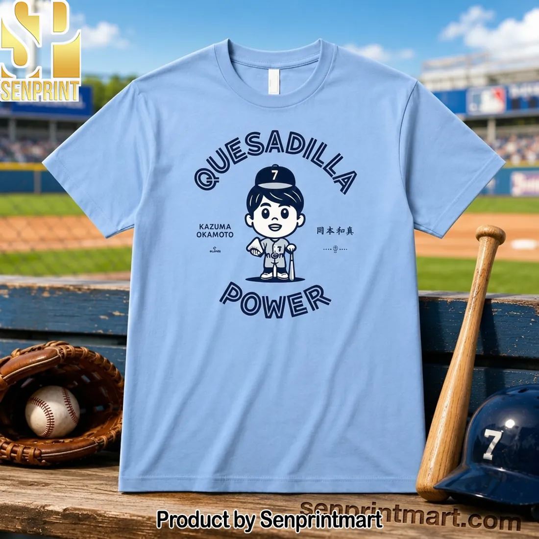 Kazuma Okamoto Quesadilla Power Number 7 Baseball Graphic T-Shirt
