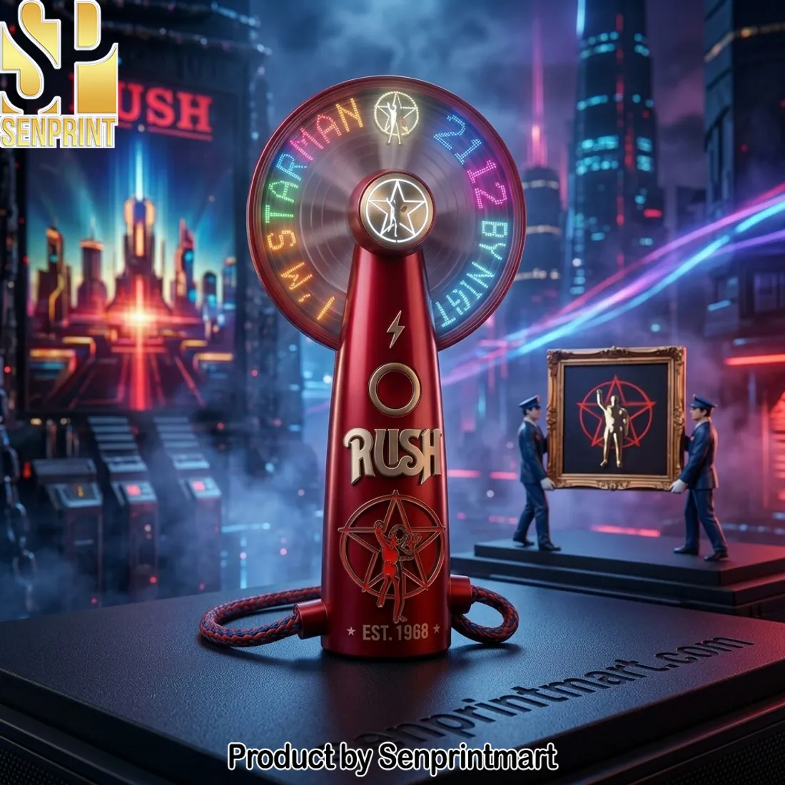 Rush 2112 Starman Premium LED Display USB Portable Hand Fan