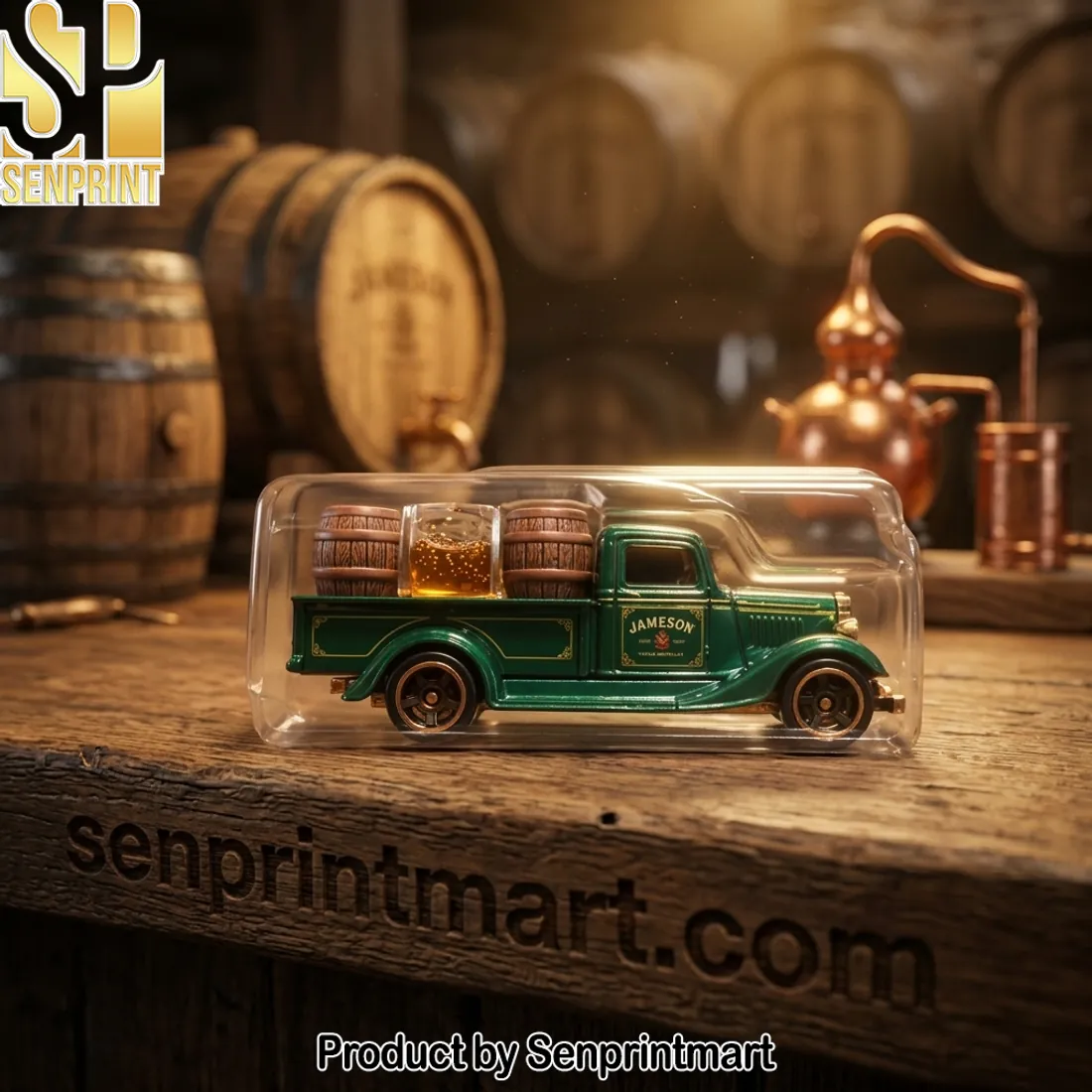 Jameson Irish Whiskey Triple Distilled Vintage Green Truck Die-cast Model