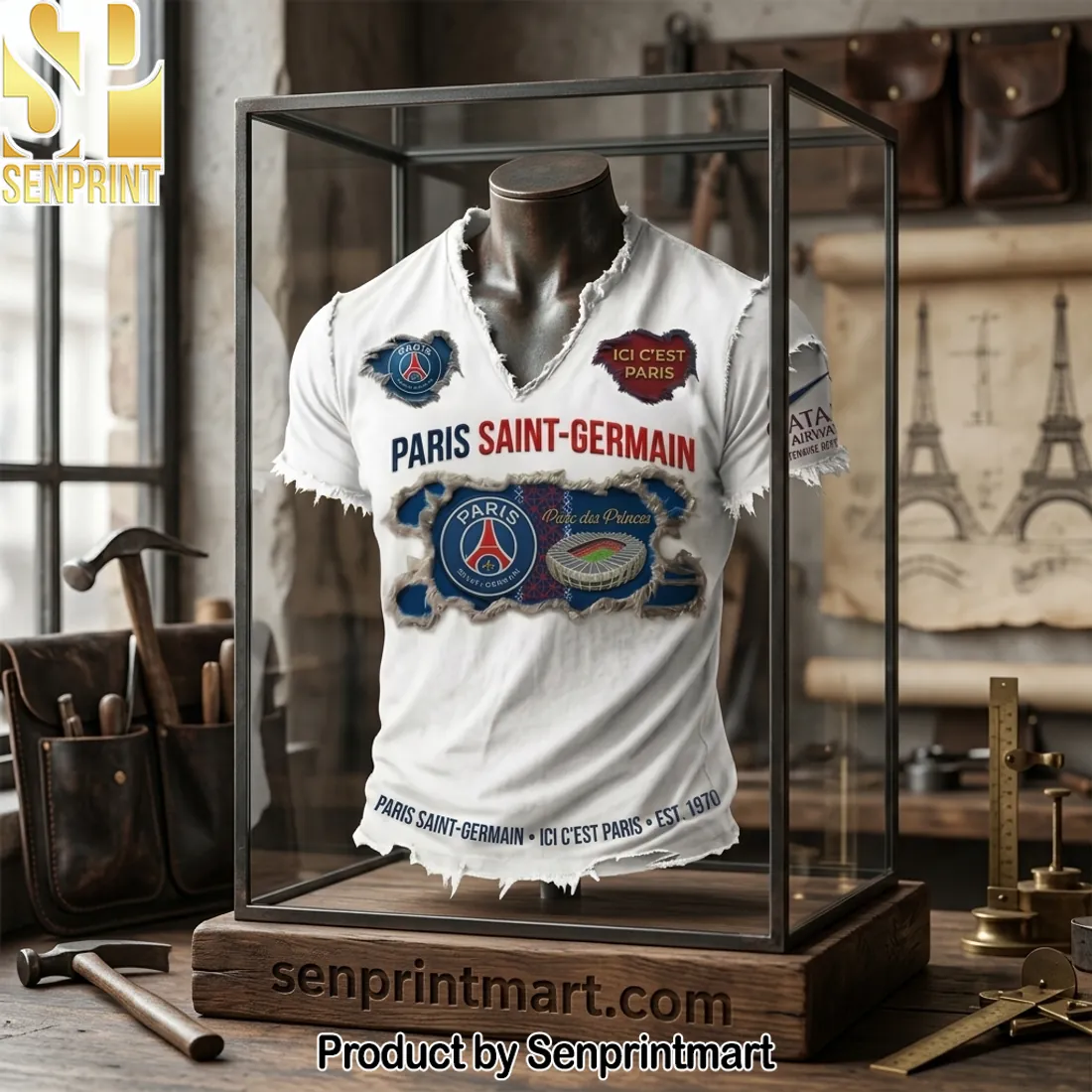 Paris Saint-Germain Ici C’est Paris Distressed Fan Shirt