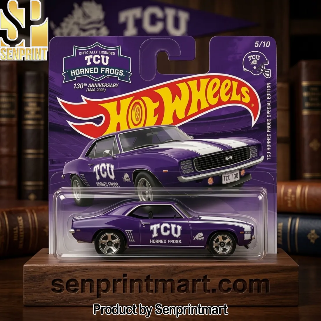 TCU Horned Frogs 130th Anniversary Hot Wheels Chevrolet Camaro Special Edition Die-cast Car
