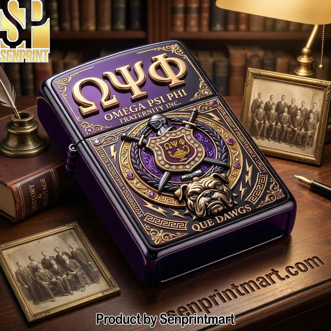 Omega Psi Phi Fraternity Inc. Que Dawgs Premium 3D Lighter Case Omega Psi Phi Fraternity Inc. Que Dawgs Premium 3D Lighter Case