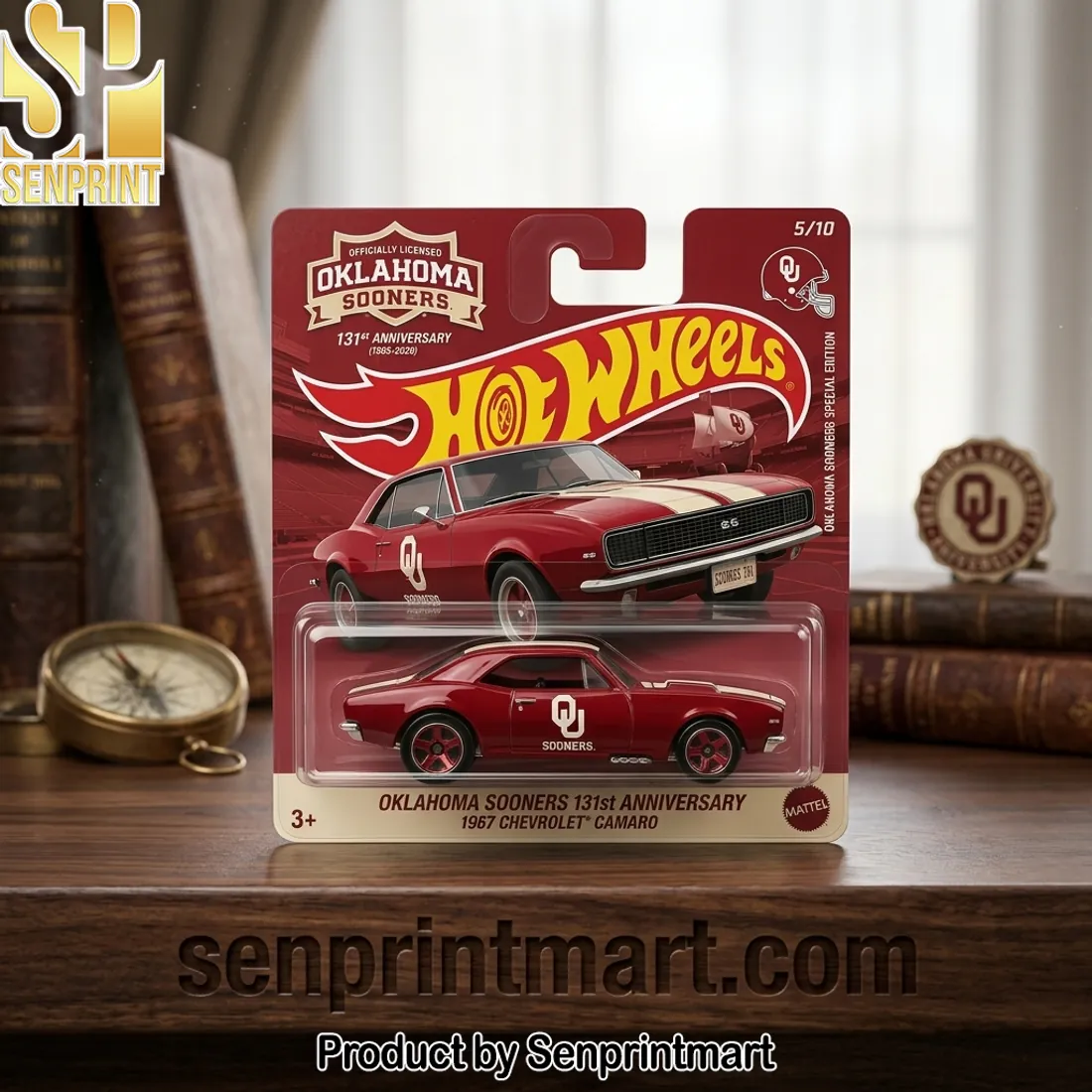 Hot Wheels Oklahoma Sooners 131st Anniversary 1967 Chevrolet Camaro Diecast Car Hot Wheels Oklahoma Sooners 131st Anniversary 1967 Chevrolet Camaro Diecast Car