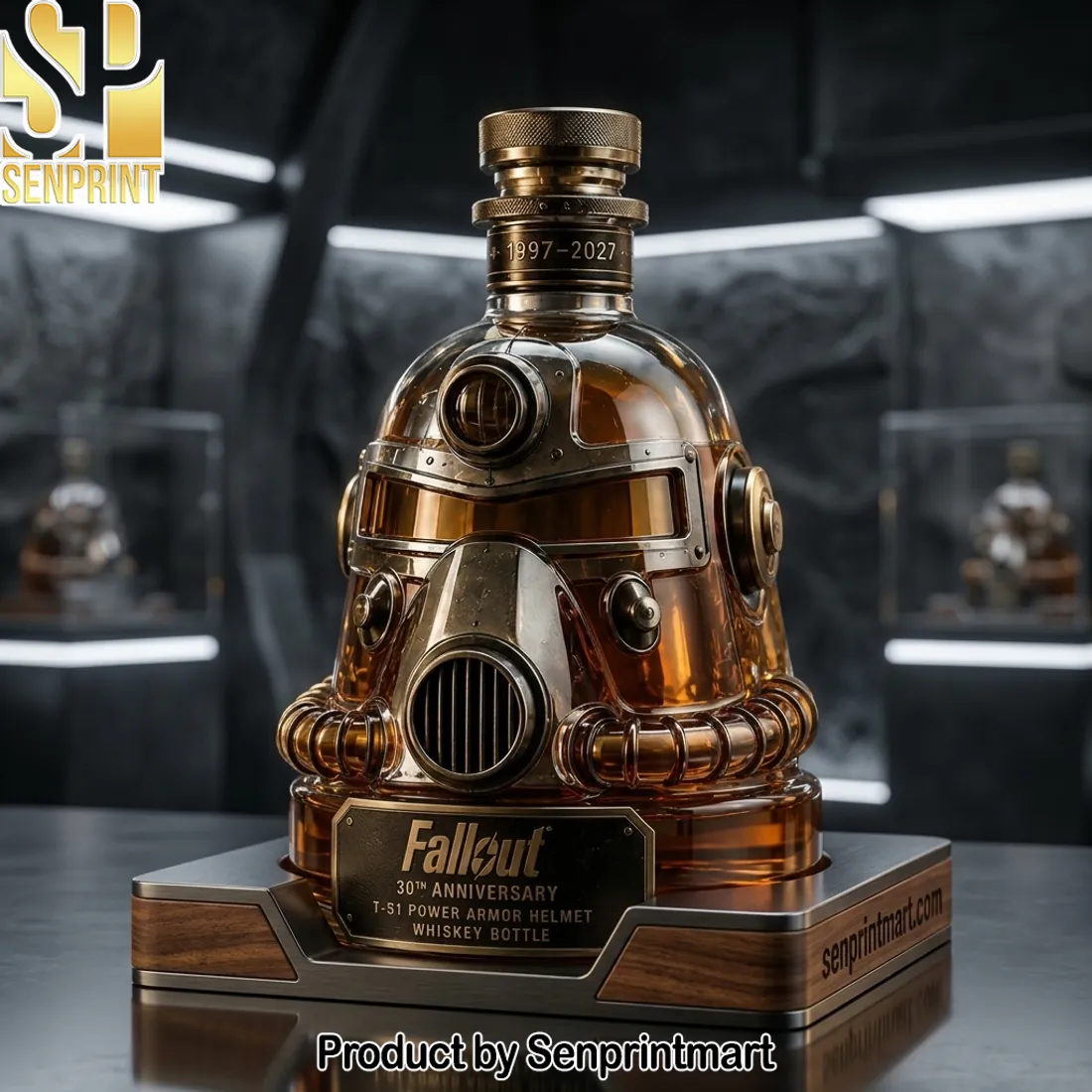 Fallout 30th Anniversary T-51 Power Armor Helmet Whiskey Bottle