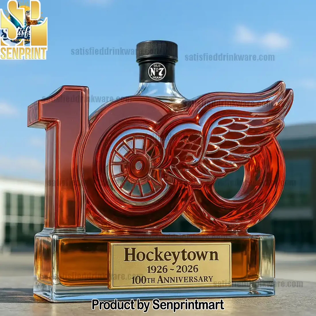 NHL Detroit Red Wings 100th Anniversary 1926-2026 Collectible Whiskey Bottle NHL Detroit Red Wings 100th Anniversary 1926-2026 Collectible Whiskey Bottle