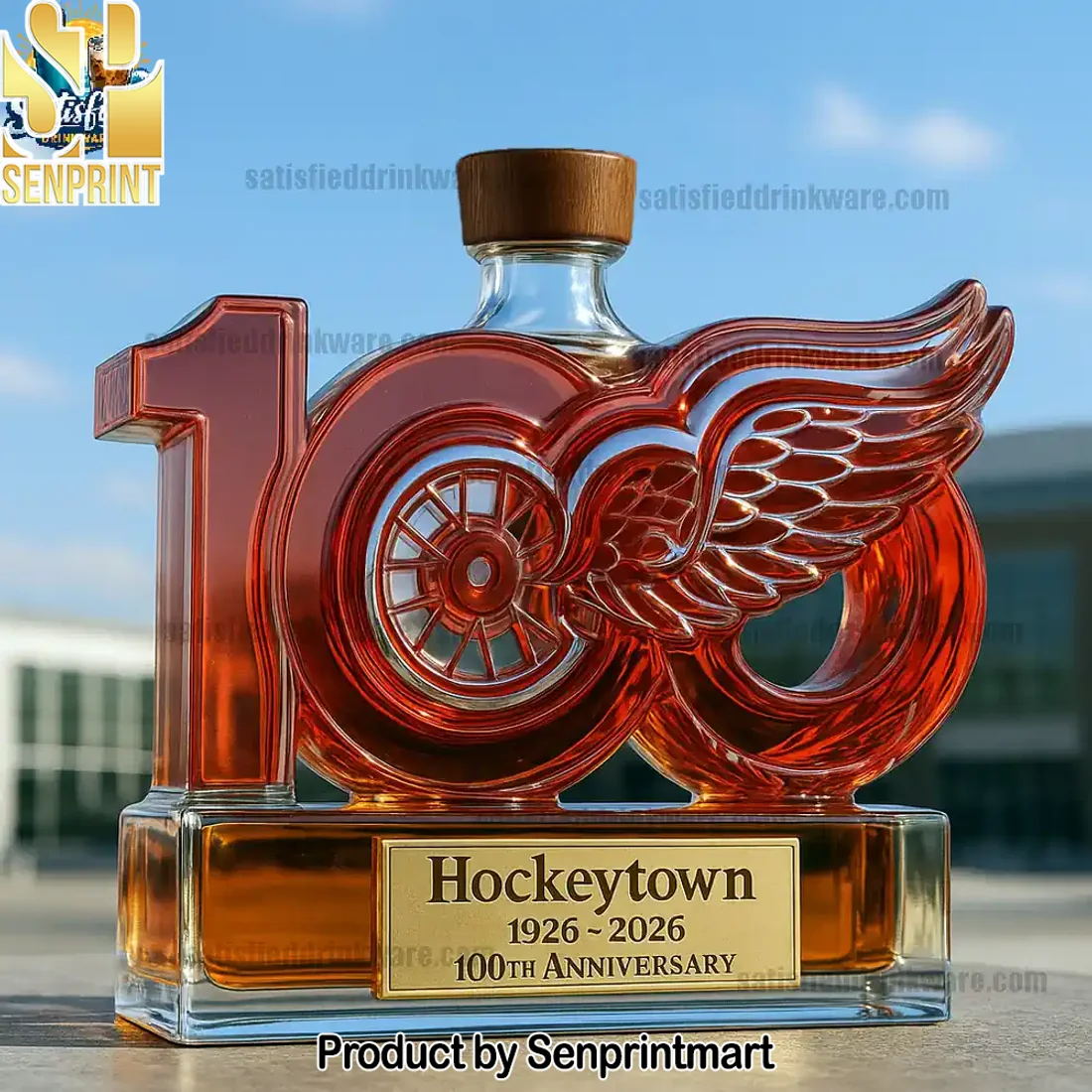NHL Detroit Red Wings 100th Anniversary 1926-2026 Collectible Whiskey Bottle NHL Detroit Red Wings 100th Anniversary 1926-2026 Collectible Whiskey Bottle
