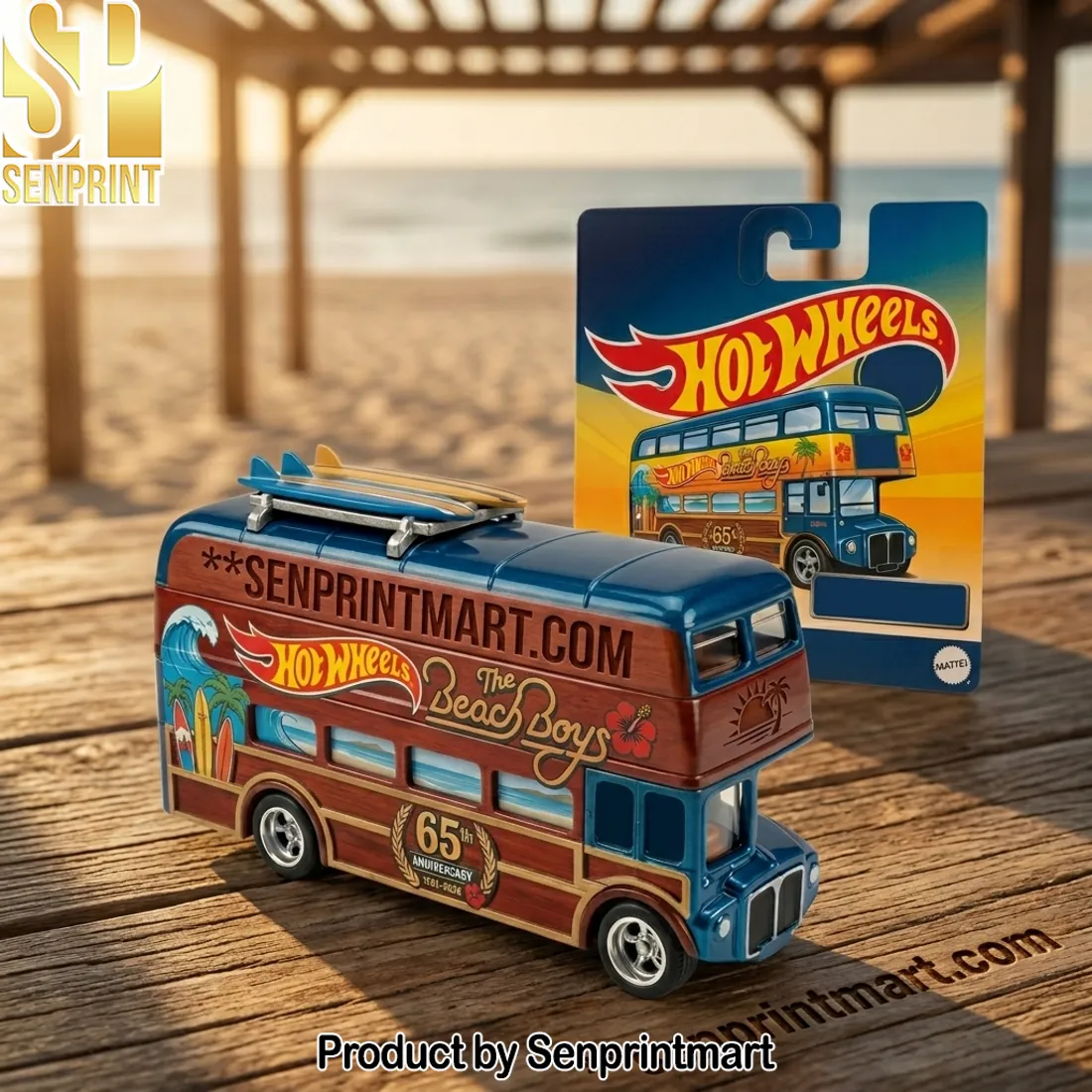 Hot Wheels The Beach Boys 65th Anniversary 1961-2006 Surf Double-Decker Die-Cast Model