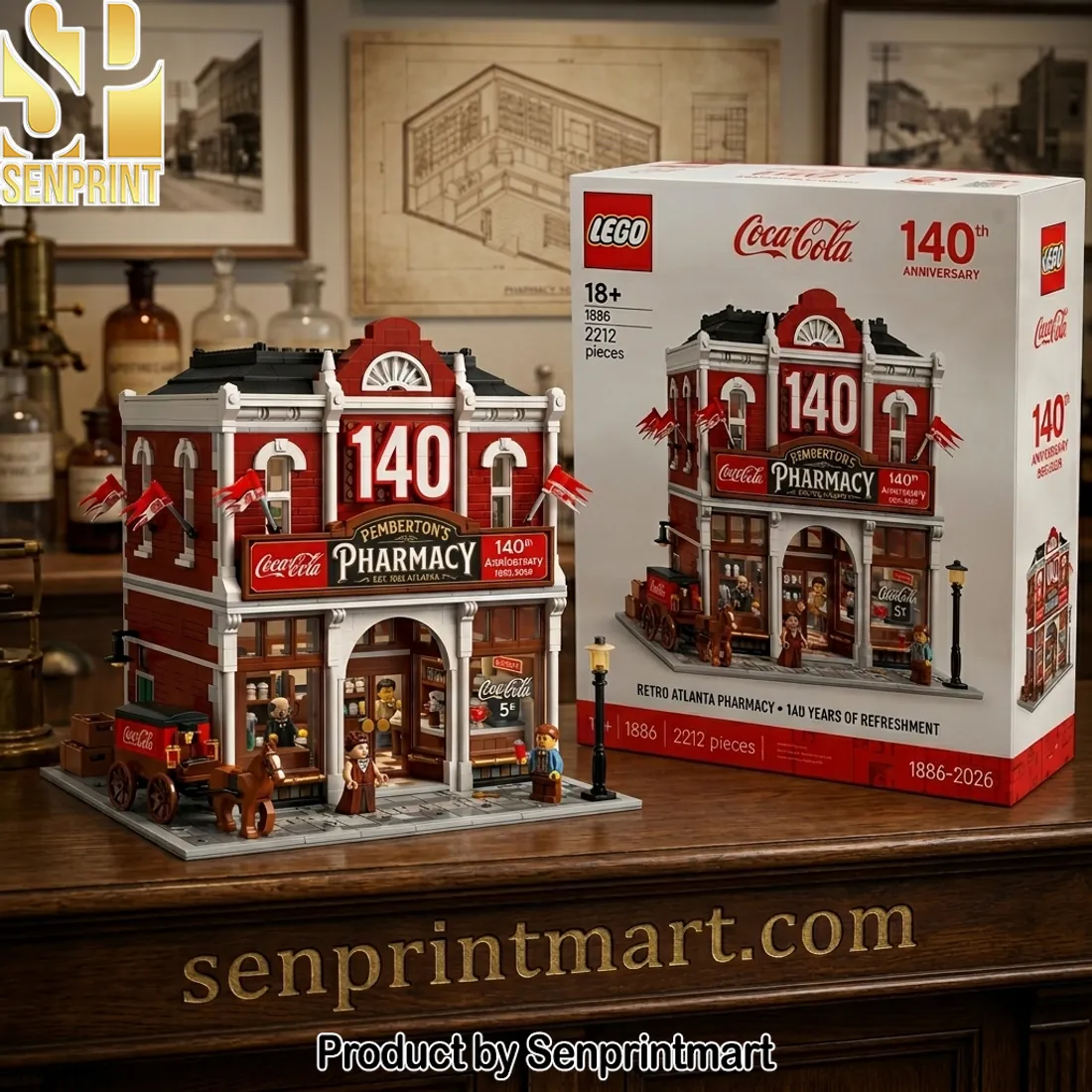 Coca-Cola 140th Anniversary Retro Pemberton’s Pharmacy LEGO Set