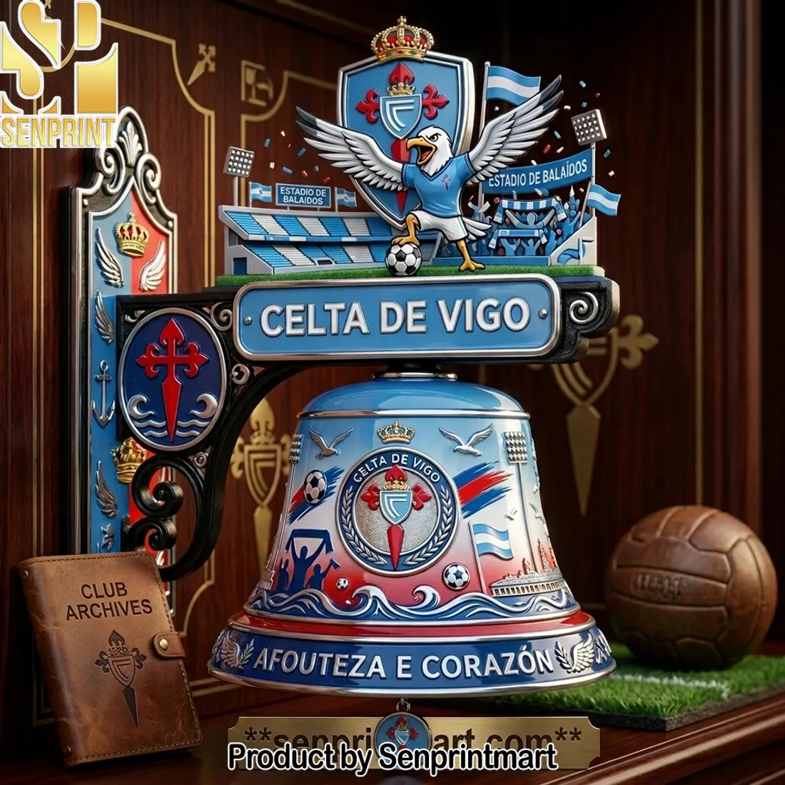 Celta de Vigo Official Logo Premium 3D Commemorative Wall Bell