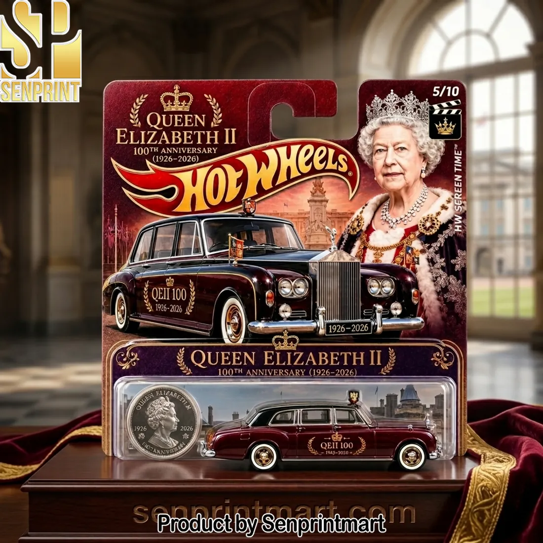 Hot Wheels Queen Elizabeth II 100th Anniversary Rolls-Royce Phantom V Diecast Car