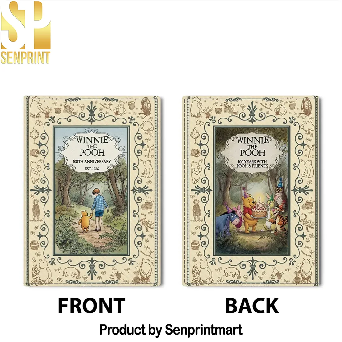 Winnie the Pooh 100th Anniversary Book Style Leather Passport Cover Winnie the Pooh 100th Anniversary Book Style Leather Passport Cover
