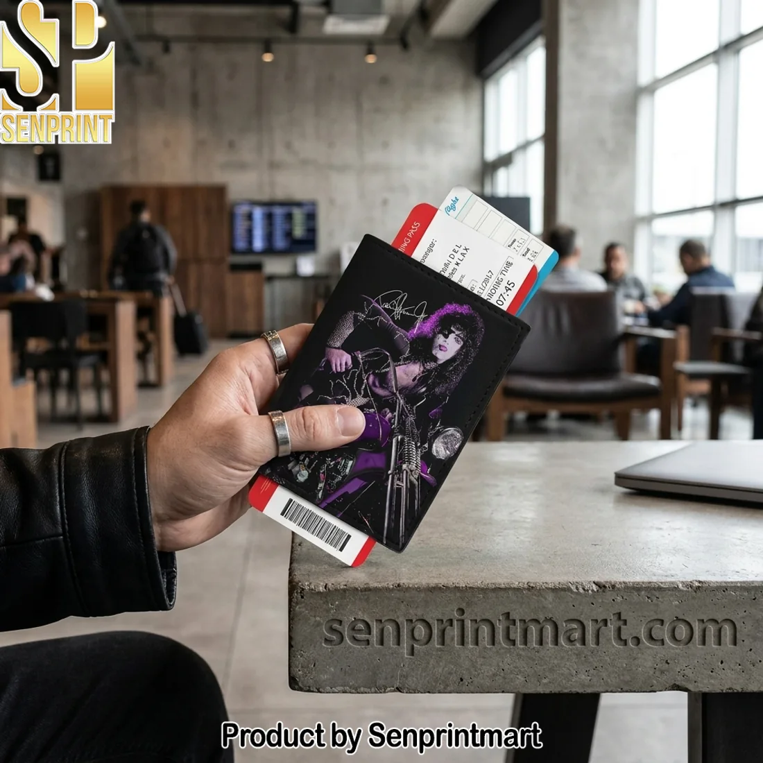 KISS Paul Stanley Signature Rock Band Graphic Premium Faux Leather Passport Cover