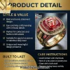 The Rolling Stones Rock and Roll Kings Classic Tongue Logo Gold and Ruby Red Championship Style Commemorative Ring