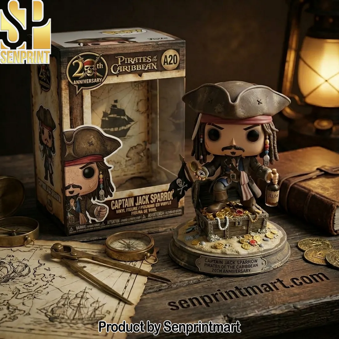 Pirates of the Caribbean Captain Jack Sparrow 20th Anniversary Deluxe Vinyl Figure