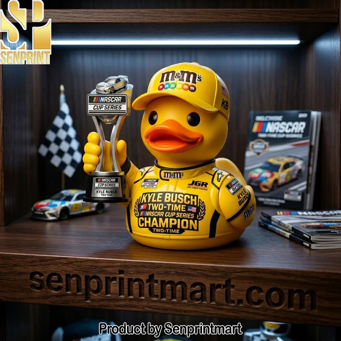Kyle Busch M&Ms Two-Time NASCAR Cup Series Champion Collectible Resin Duck