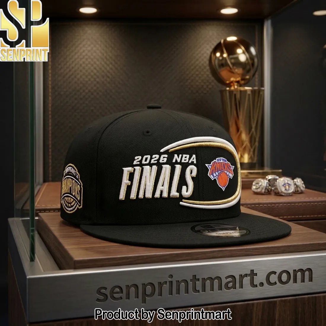 New York Knicks 2026 NBA Finals Champions Commemorative Black Snapback Hat