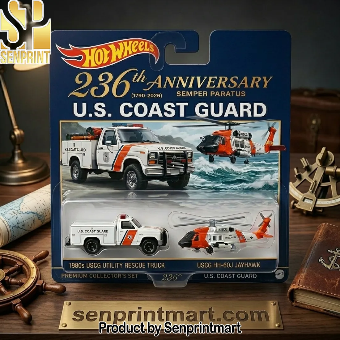 Hot Wheels U.S. Coast Guard 236th Anniversary Premium Collector Diecast Vehicle Set