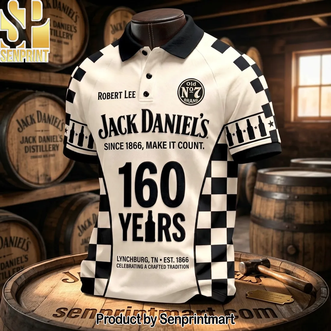 Personalized Jack Daniel’s 160 Years Anniversary Custom Name Polo Shirt