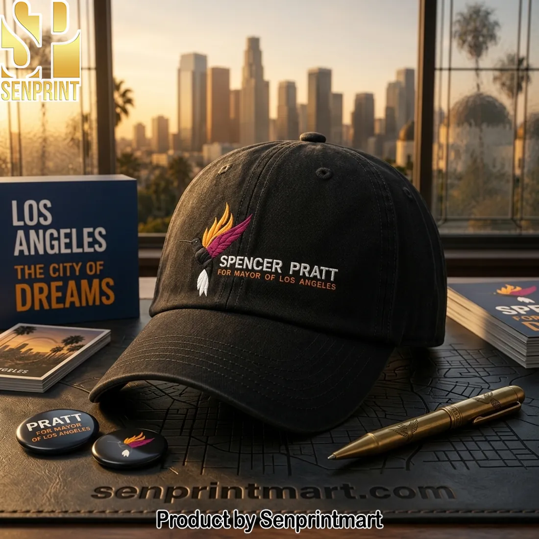 Spencer Pratt for Mayor of Los Angeles Campaign Embroidered Washed Cotton Dad Hat